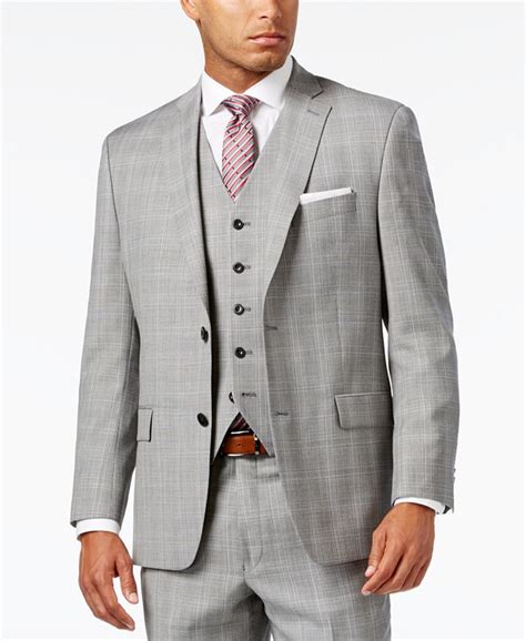 michael kors classic plaid suit 0500087961854 grey blue|Michael Kors Men's Suits and Tuxedos .